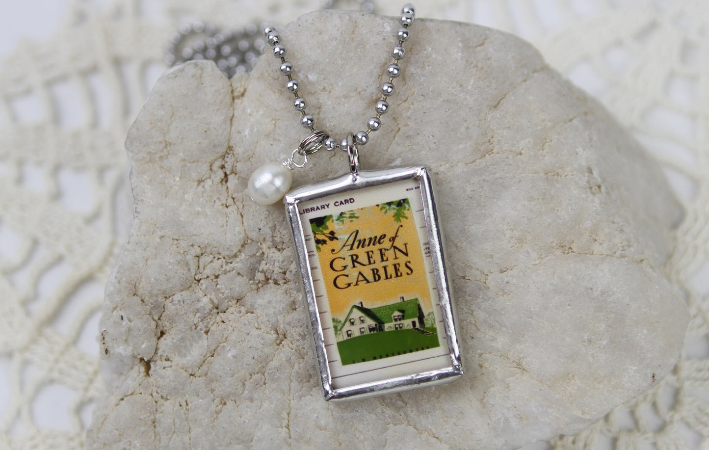 Anne Of Green Gables Book Cover Quote Soldered Art Jewelry Charm or Necklace