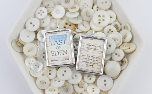East of Eden Book Cover Quote Soldered Art Jewelry Charm or Necklace