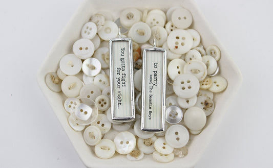 Fight For Your Right to Party Lyric Soldered Art Jewelry Charm or Necklace