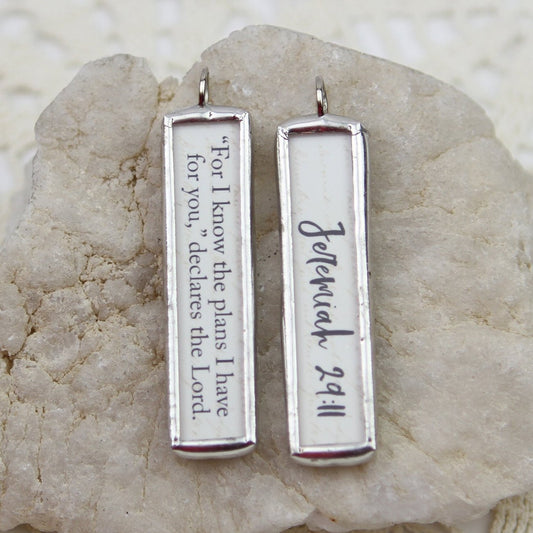 two sided soldered jewelry charm that says For I Know the Plans I have for you