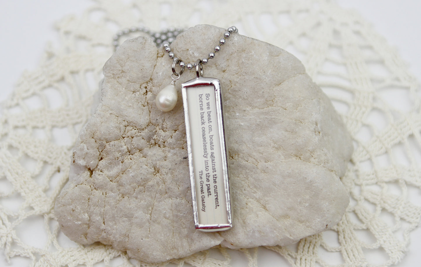 The Great Gatsby Book Quote Soldered Art Jewelry Charm or Necklace