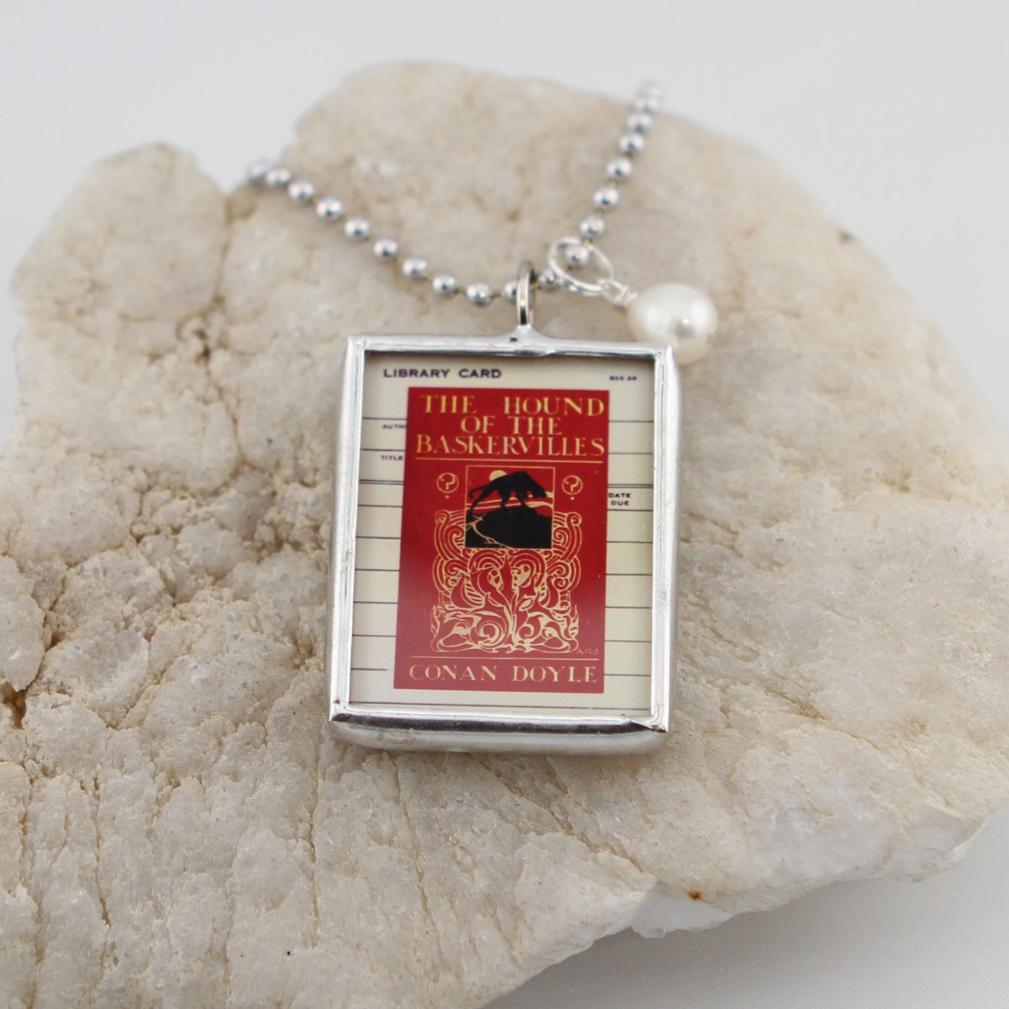 The Hound of the Baskervilles Book Cover Quote Soldered Art Jewelry Charm or Necklace