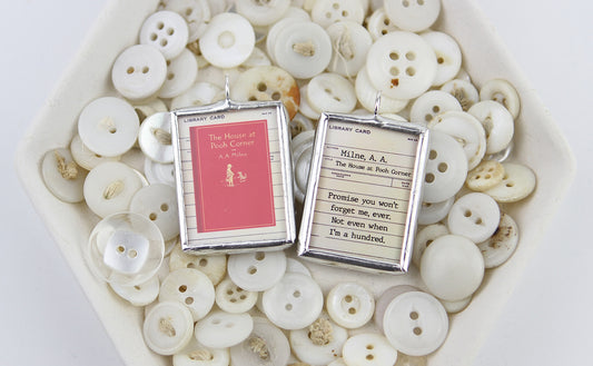 House at Pooh Corner Book Cover Quote Soldered Art Jewelry Charm or Necklace