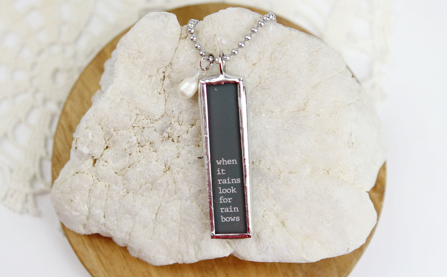 Look For Rainbows and Stars Soldered Art Jewelry Charm