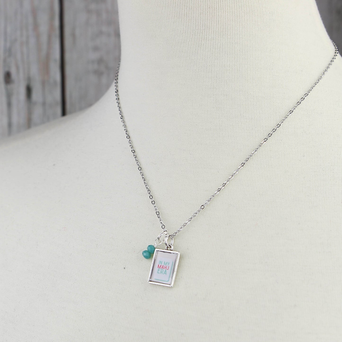 Mahjong In My Mahj Era Necklace - Gold or Silver - Jennifer Dahl Designs