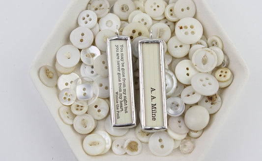 Winnie The Pooh Gone From My Heart Literary Book Soldered Art Jewelry Charm or Necklace