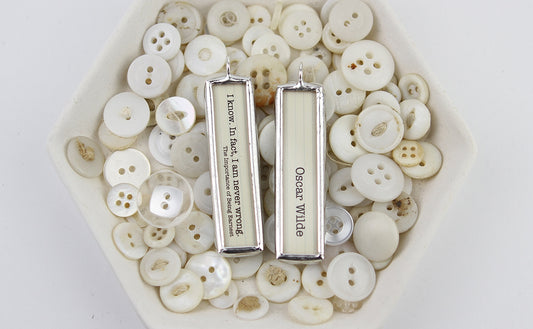 I Am Never Wrong Oscar Wilde Literary Book Soldered Art Jewelry Charm or Necklace