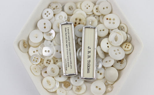 Share One Lifetime Lord of the Rings Literary Book Soldered Art Jewelry Charm or Necklace