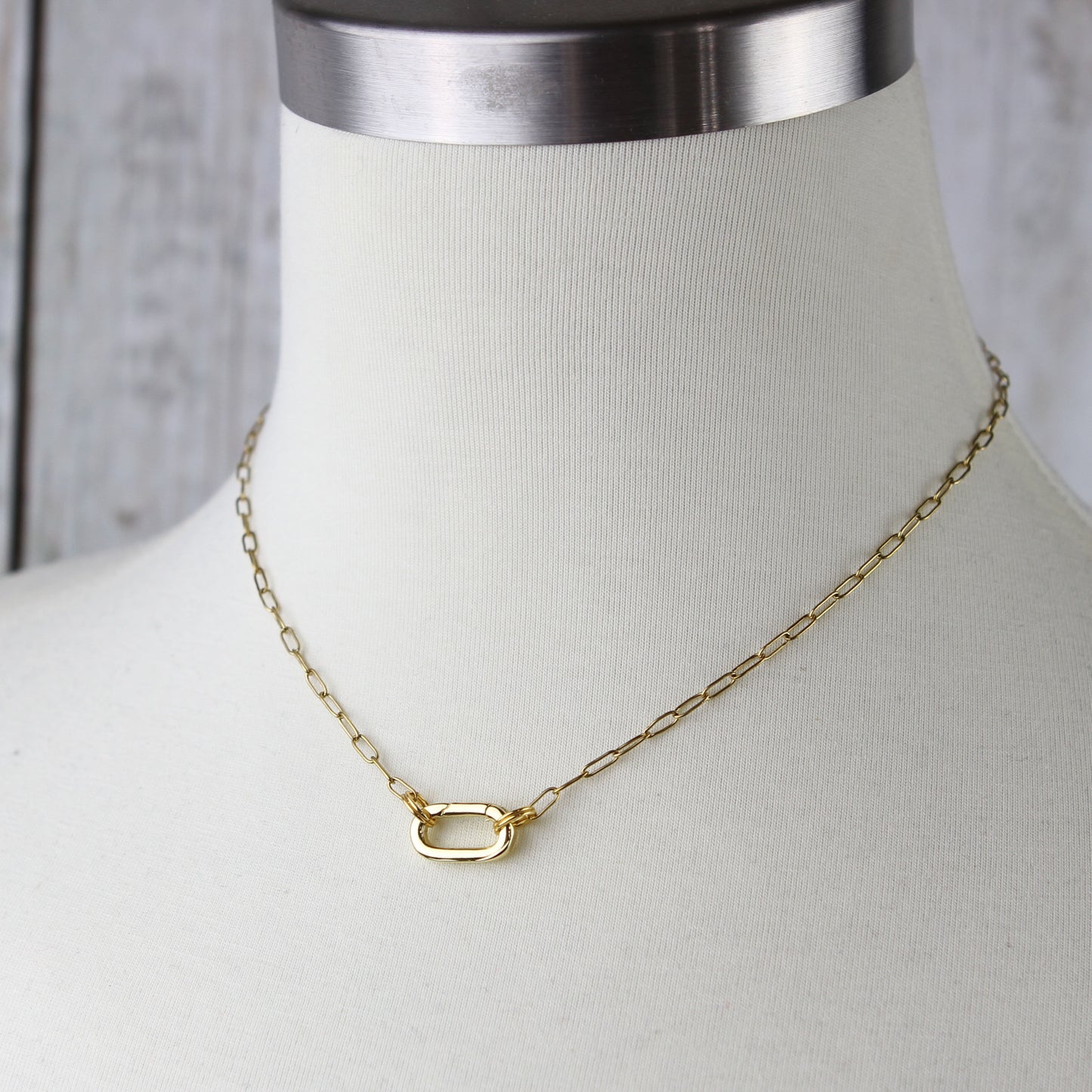 Paperclip Charm Holder Necklace - Jennifer Dahl Designs