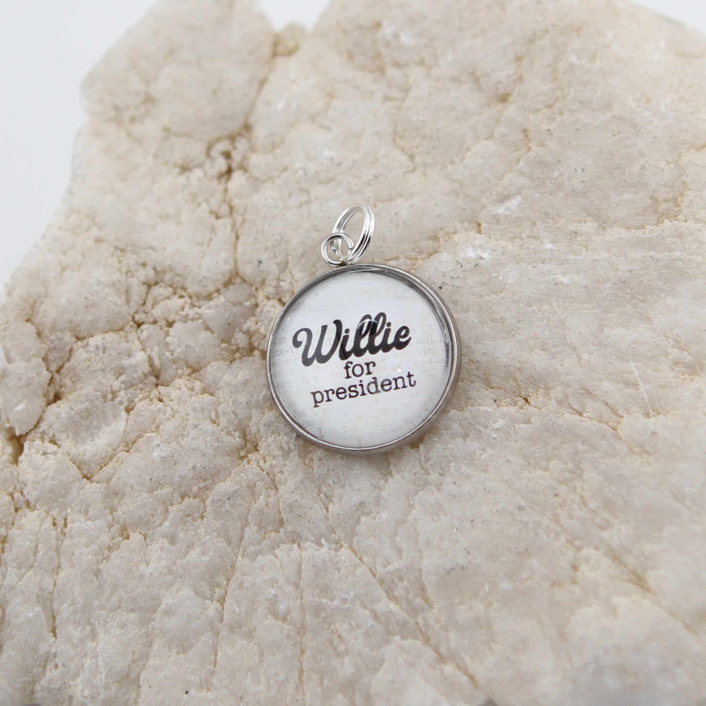 Willie For President Round Bubble Charm