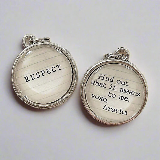 Aretha Respect Double Sided Bubble Jewelry Charm