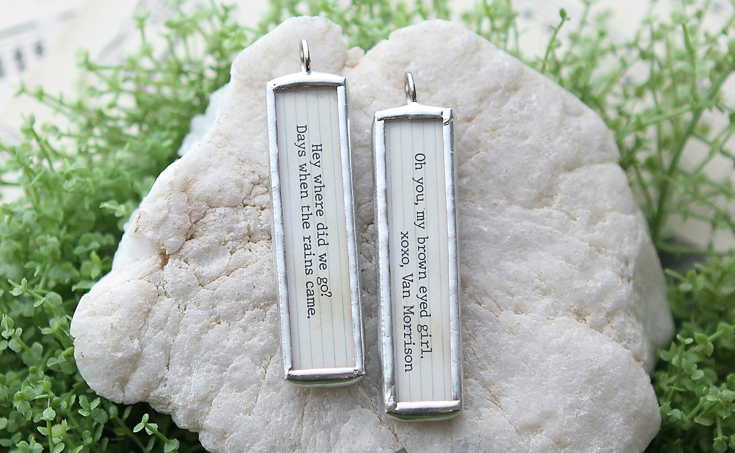 Van Morrison Brown Eyed Girl Soldered Art Jewelry Charm