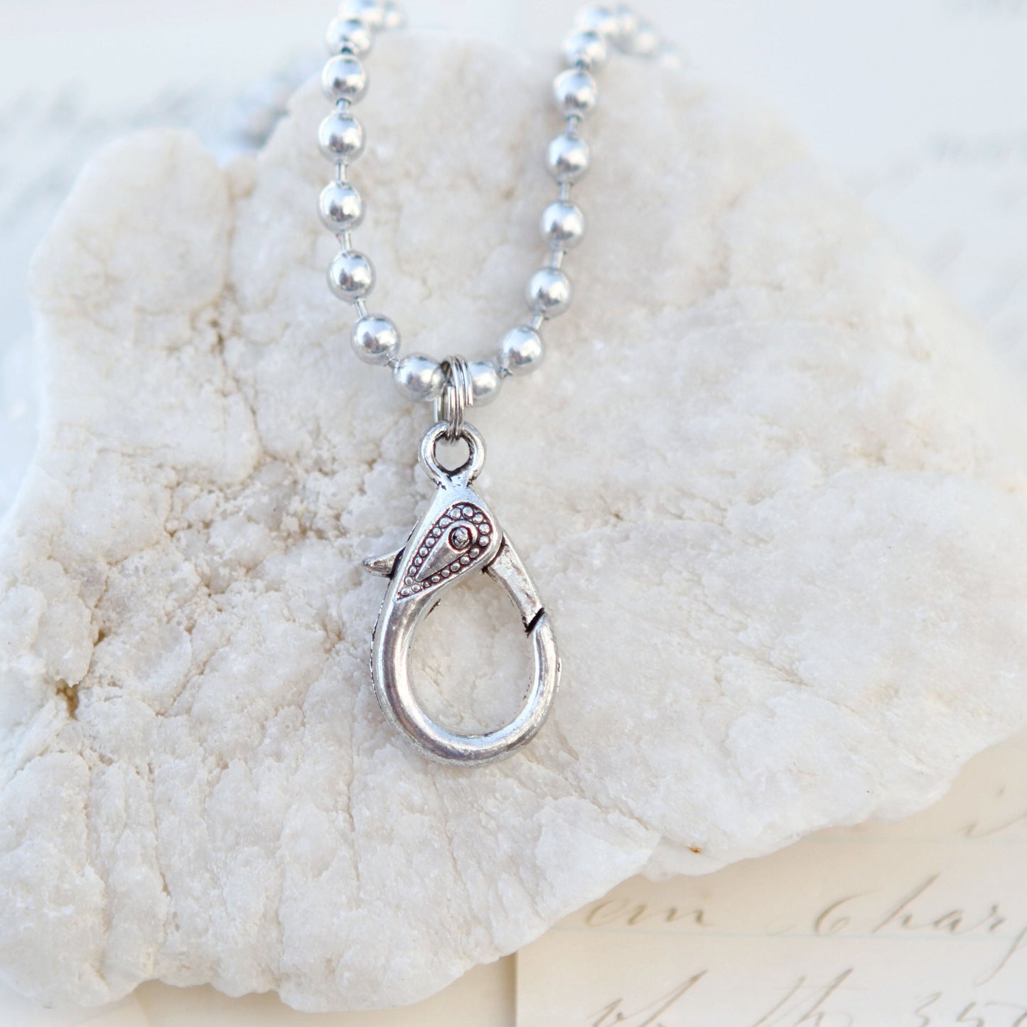 Chunky Lobster Clasp Charm Catcher Necklace - Jennifer Dahl Designs