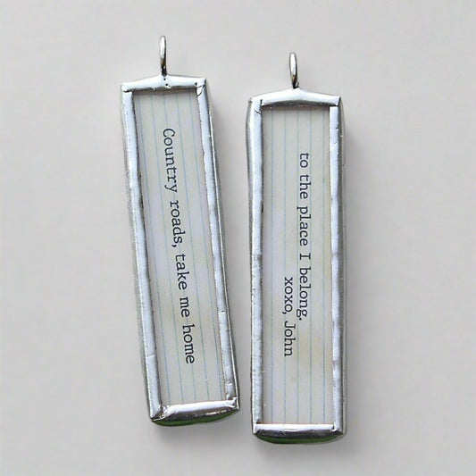 Country Roads soldered jewelry lyric charm