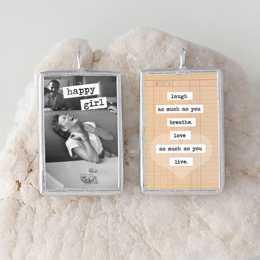 Happy Girl Soldered Art Charm - Jennifer Dahl Designs