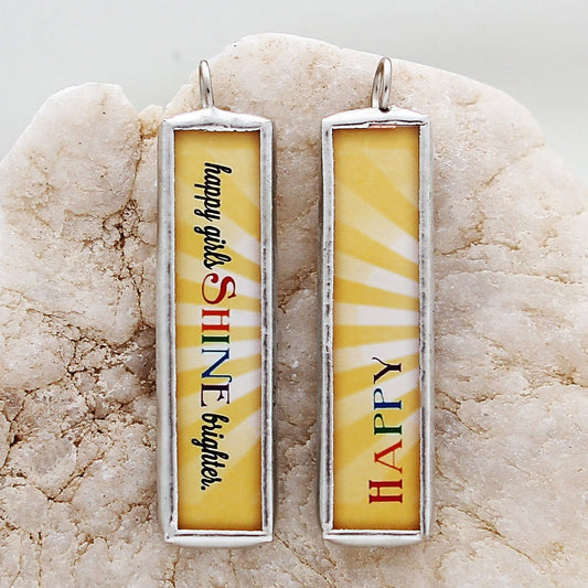 Happy Girls Shine Brighter Soldered Art Charm