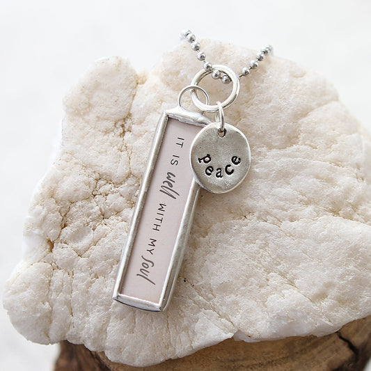 It Is Well With My Soul Hymn Faith Charm Necklace