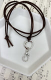 Leather and Leaf Lobster Clasp Necklace Charm Catcher