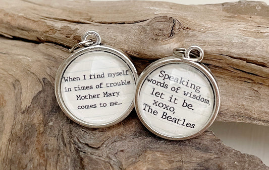 Let It Be Lyric Double Sided Bubble Jewelry Charm