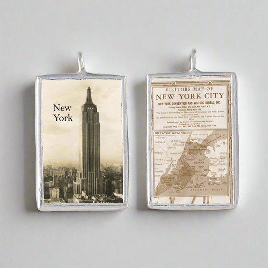 two sided soldered jewelry charm Empire State Building