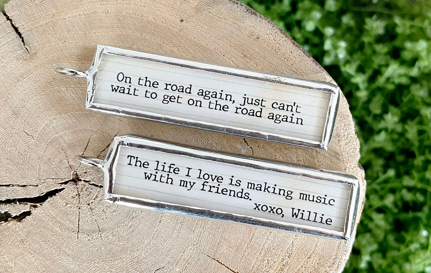 On The Road Again Soldered Jewelry Charm Lyric Stick