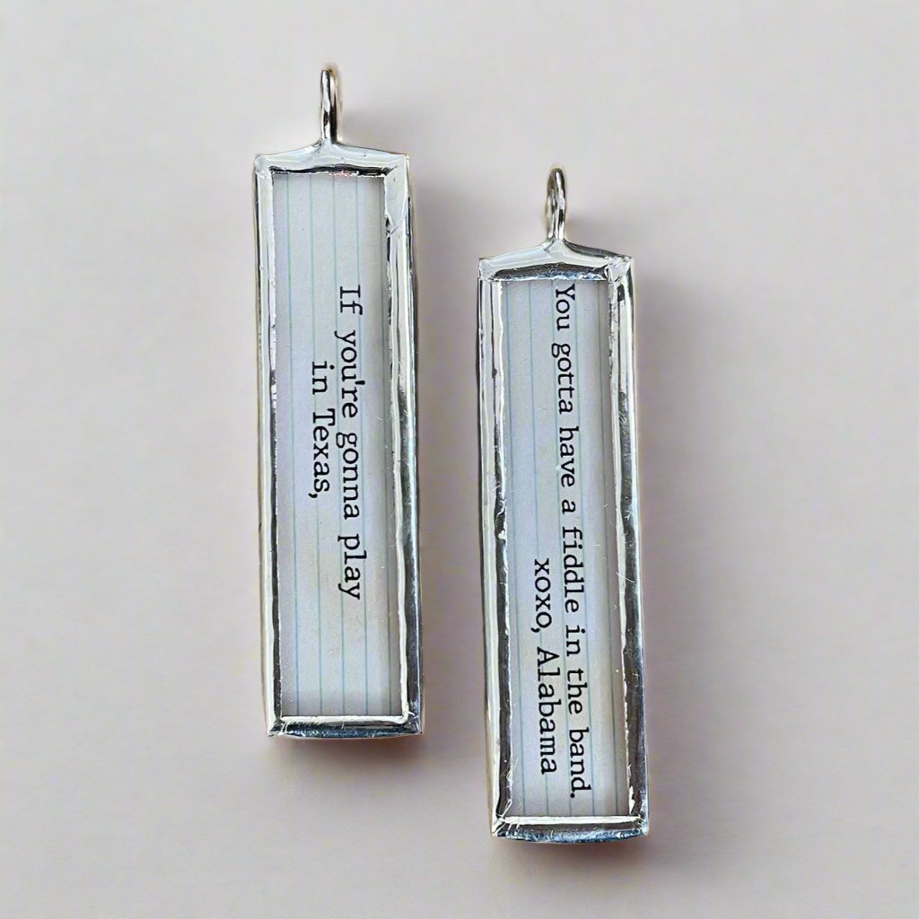 Play In Texas Soldered Jewelry Charm Lyric Stick