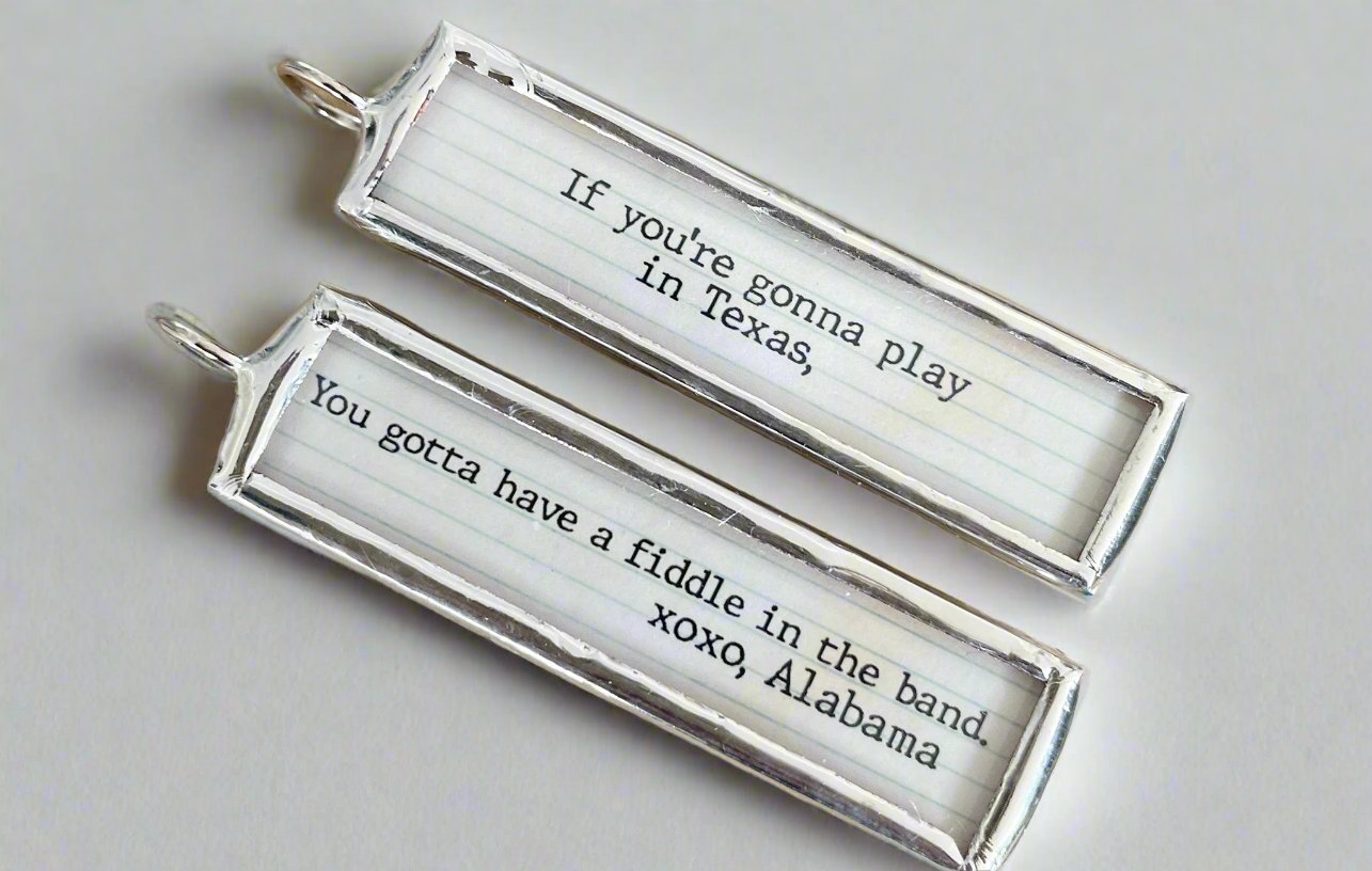 Play In Texas Soldered Jewelry Charm Lyric Stick