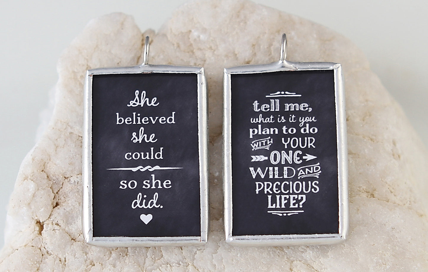 She Believed She Could Soldered Art Charm