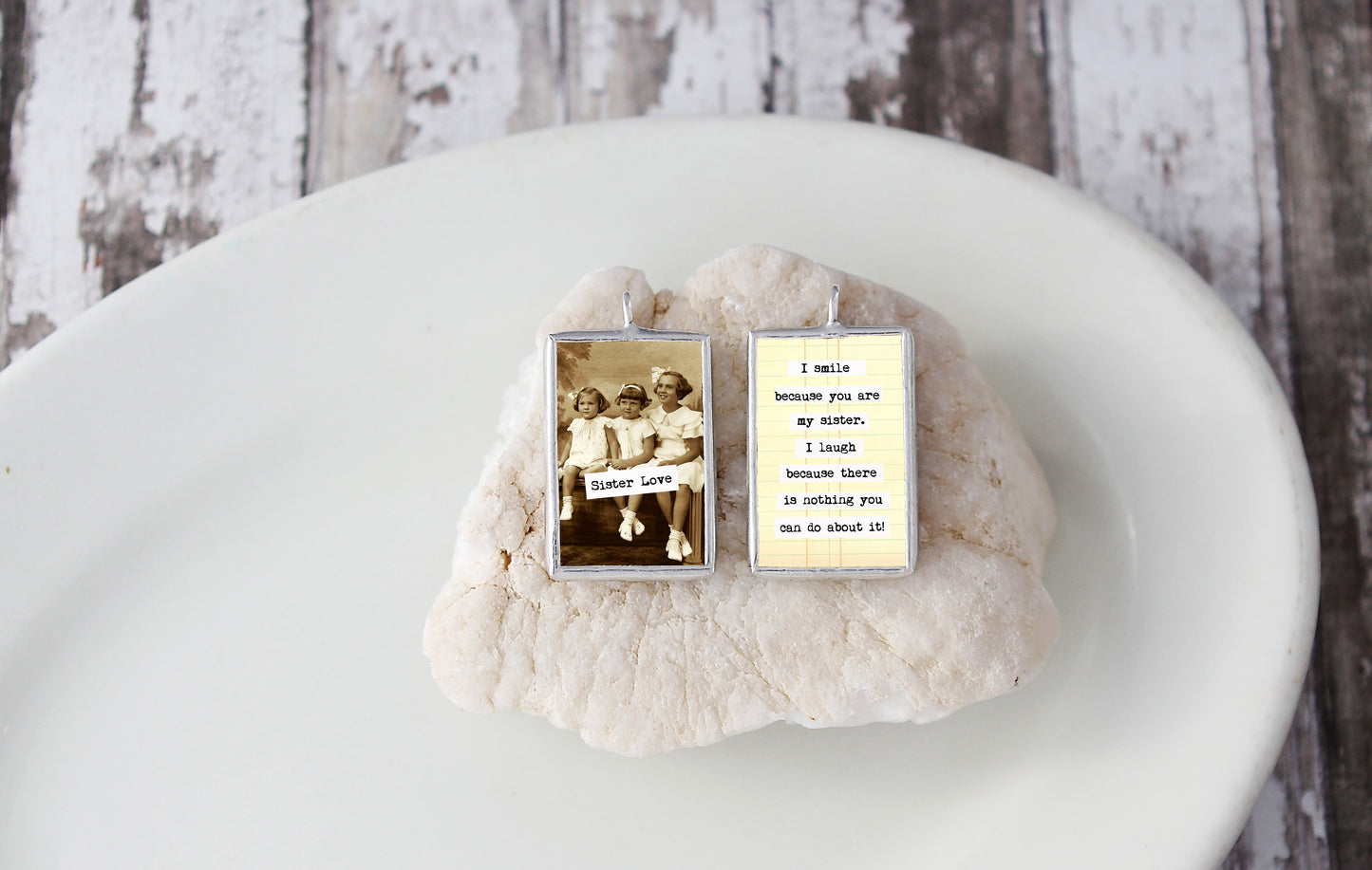 Sister Love Soldered Art Charm - Jennifer Dahl Designs