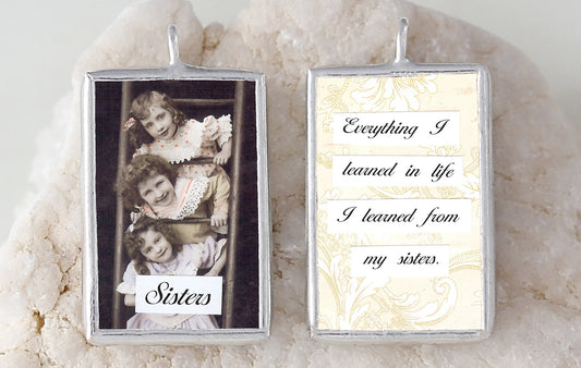 Sisters Soldered Art Charm