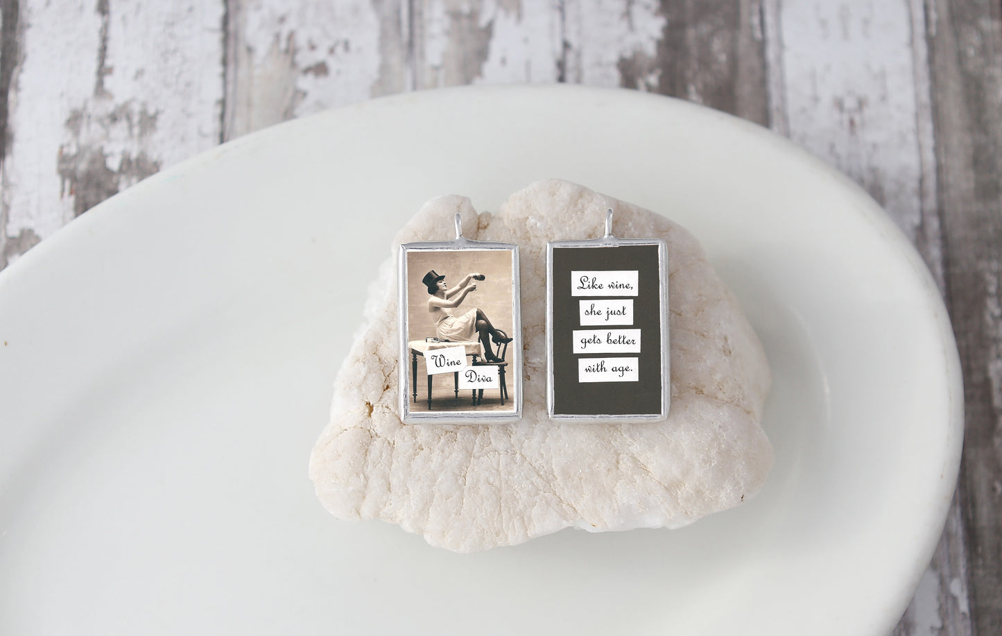 Wine Diva Soldered Art Charm