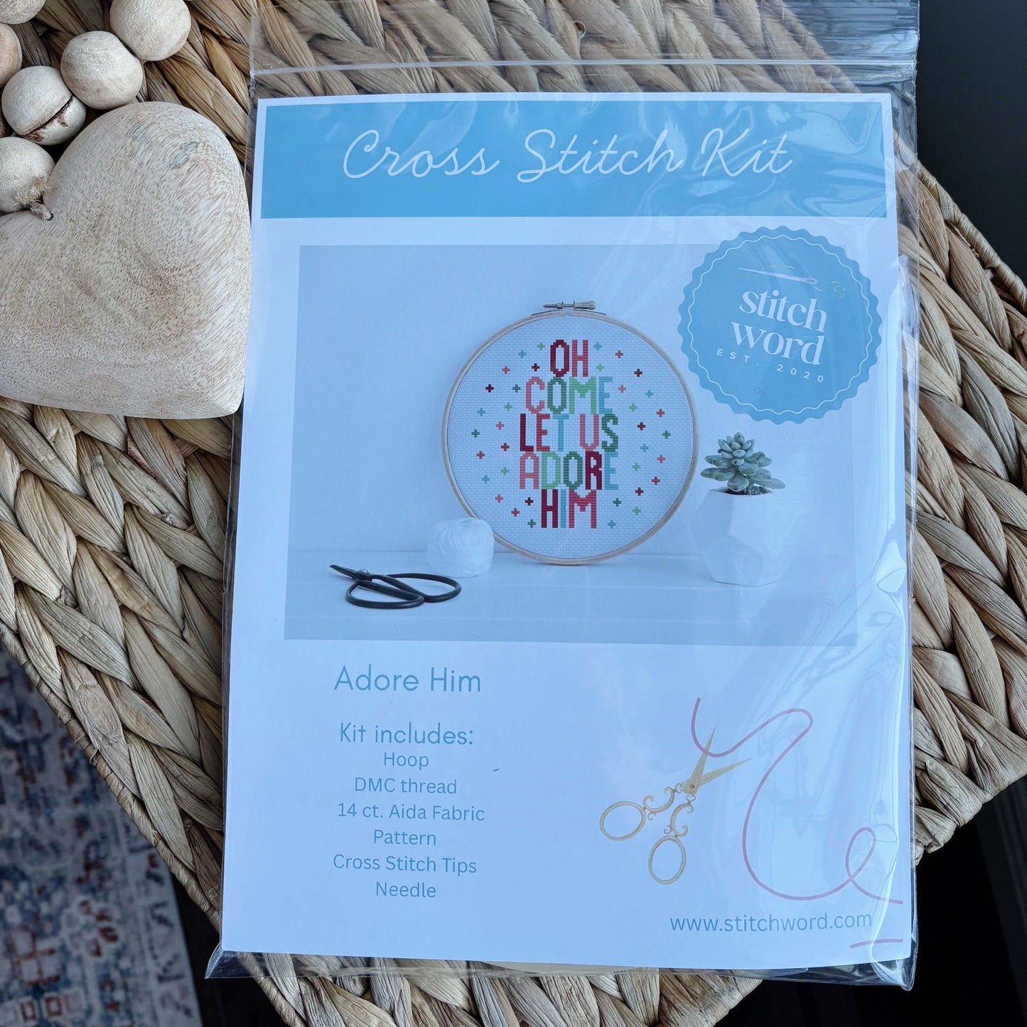 Oh Come Let Us Adore Him Cross Stitch Kit