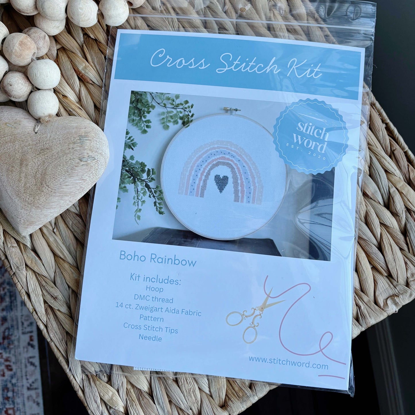 Boho Rainbow Cross Stitch Kit