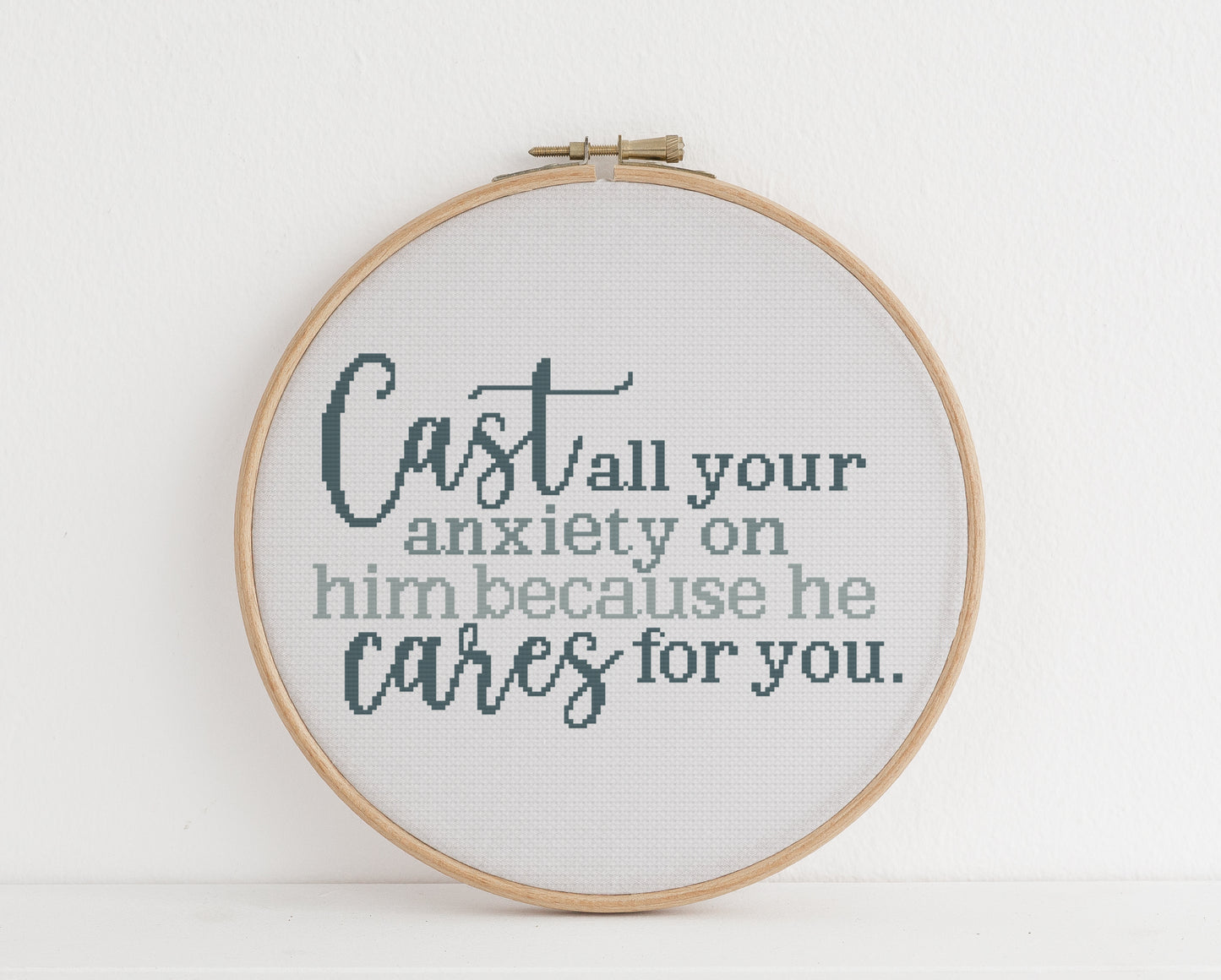 Cast All Your Anxiety Cross Stitch Kit
