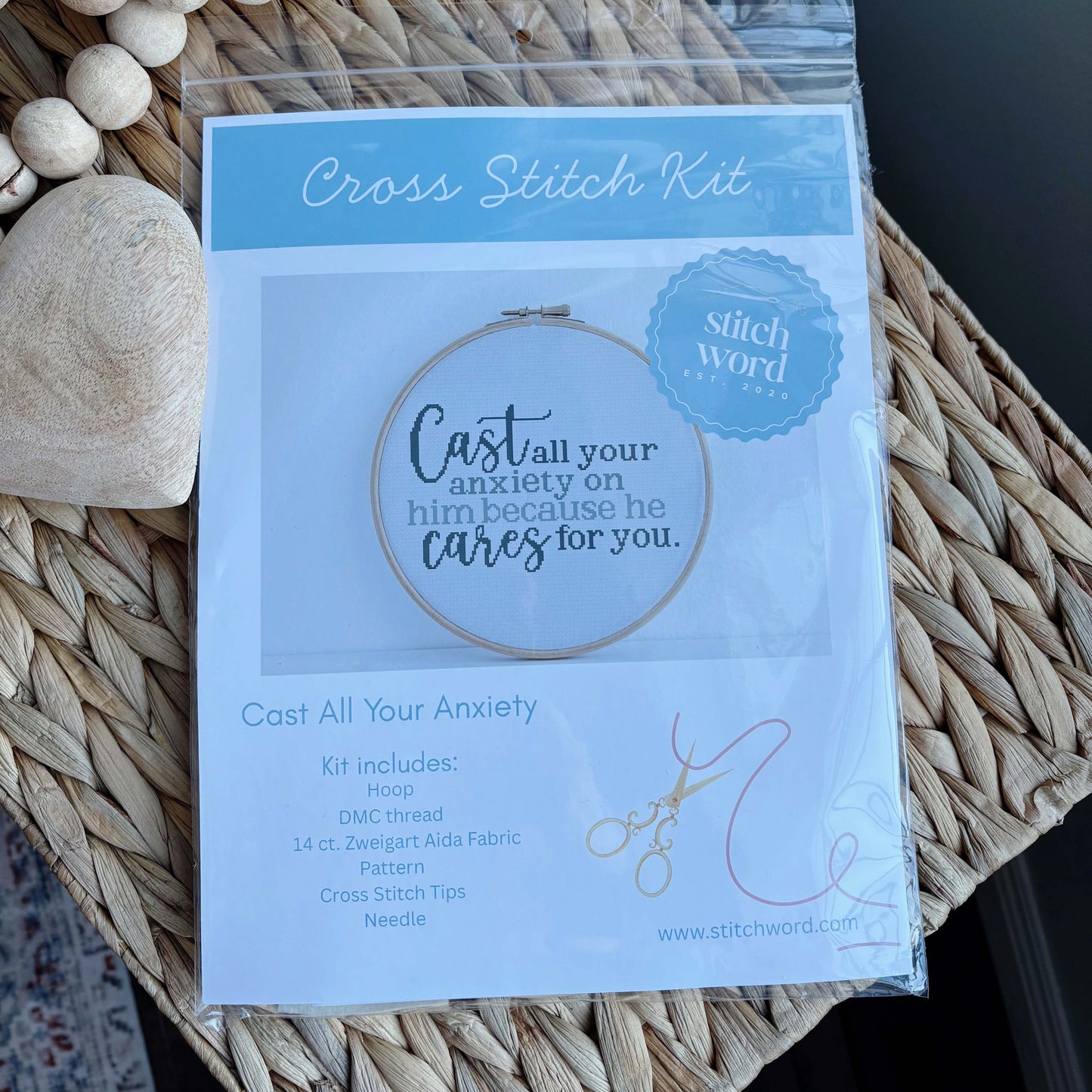 Cast All Your Anxiety Cross Stitch Kit