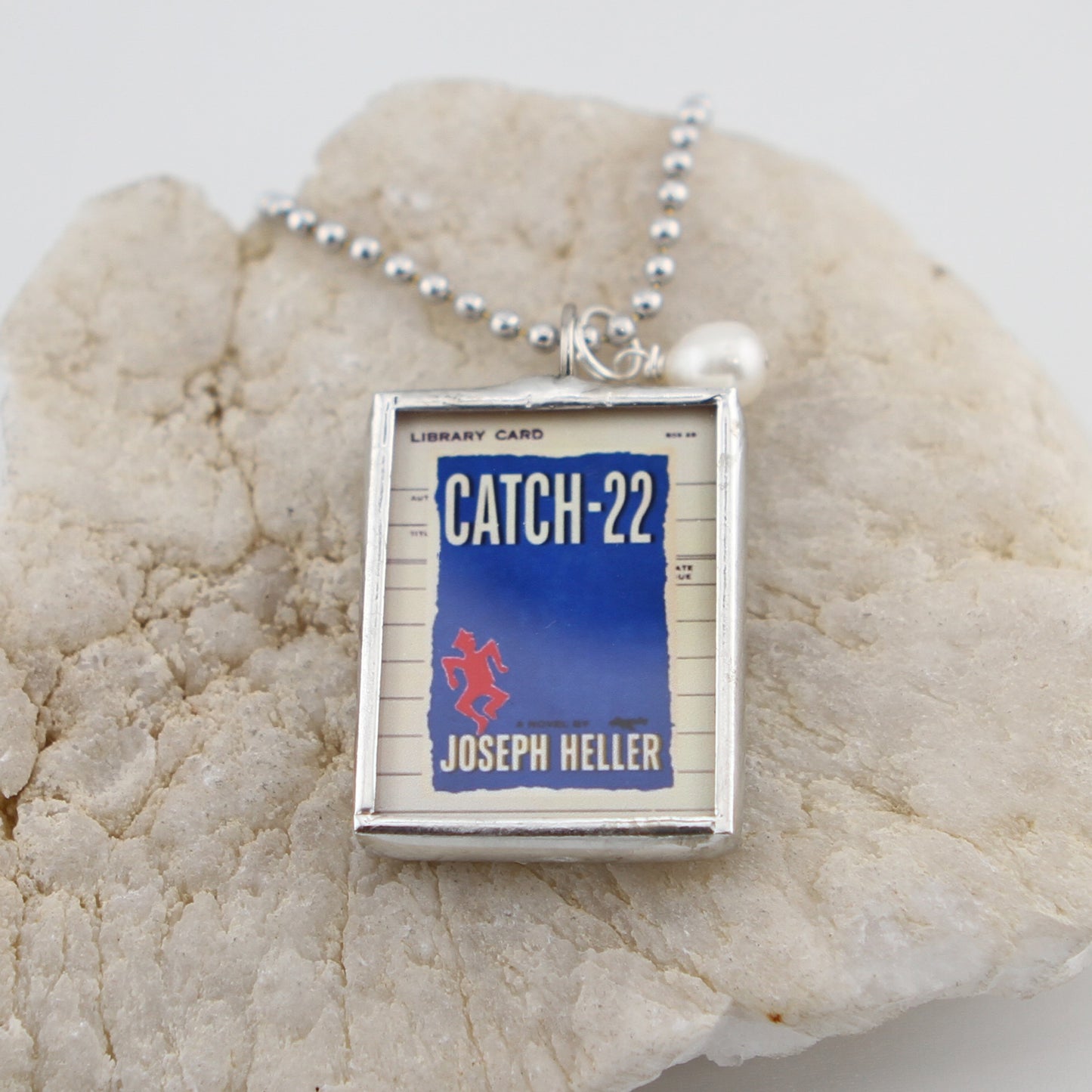 Catch 22 Book Cover Quote Soldered Art Jewelry Charm or Necklace