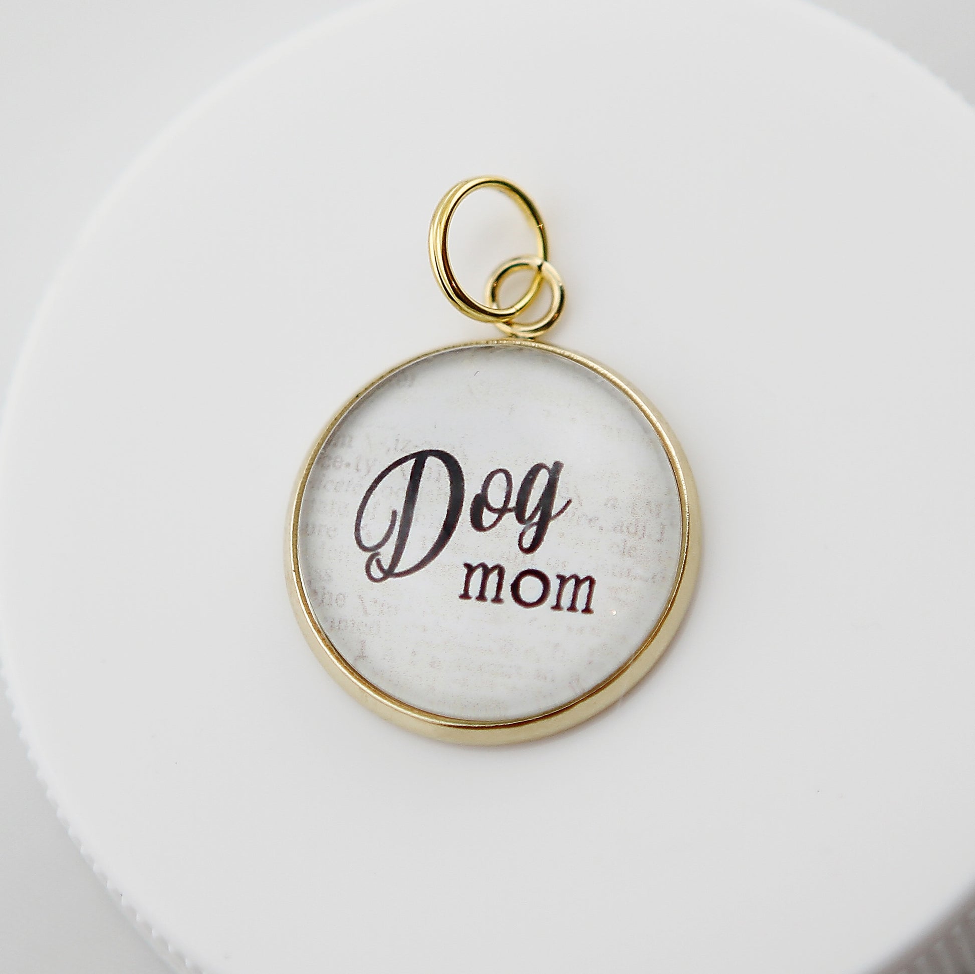 Dog Mom Round Charm - Jennifer Dahl Designs