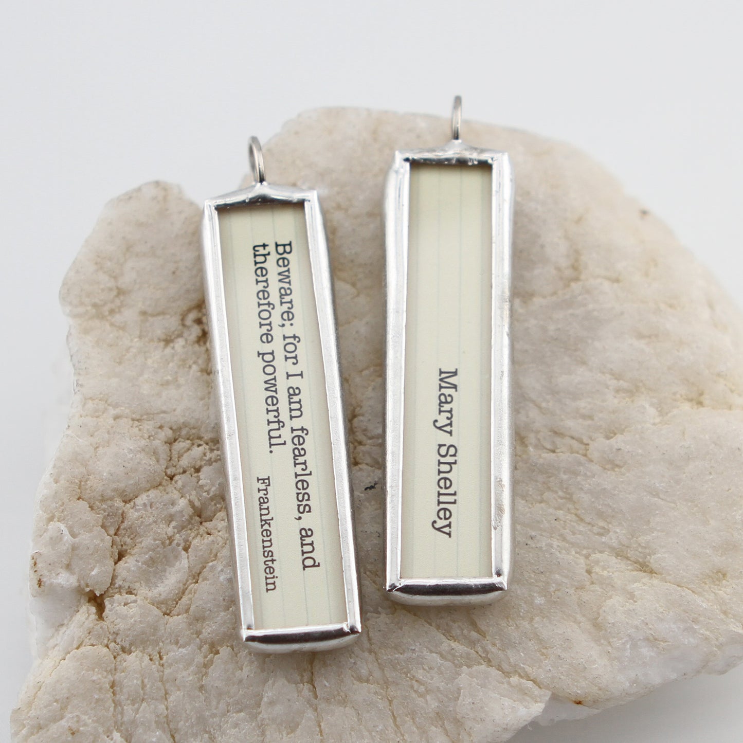 Frankenstein Book Soldered Art Jewelry Charm or Necklace