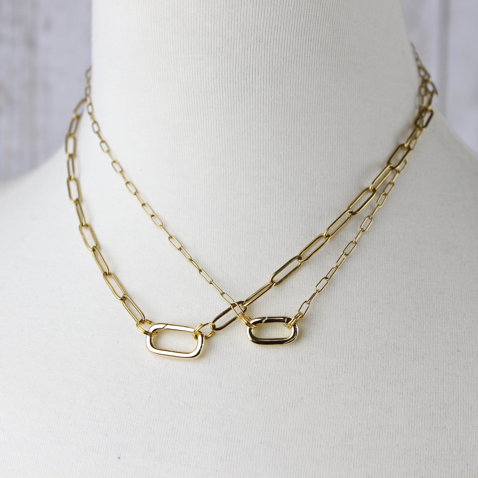 Paperclip Charm Holder Necklace - Jennifer Dahl Designs