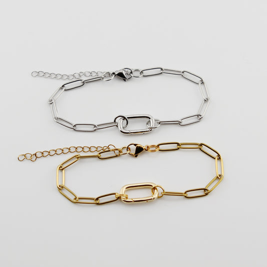 Paperclip Charm Holder Bracelet
