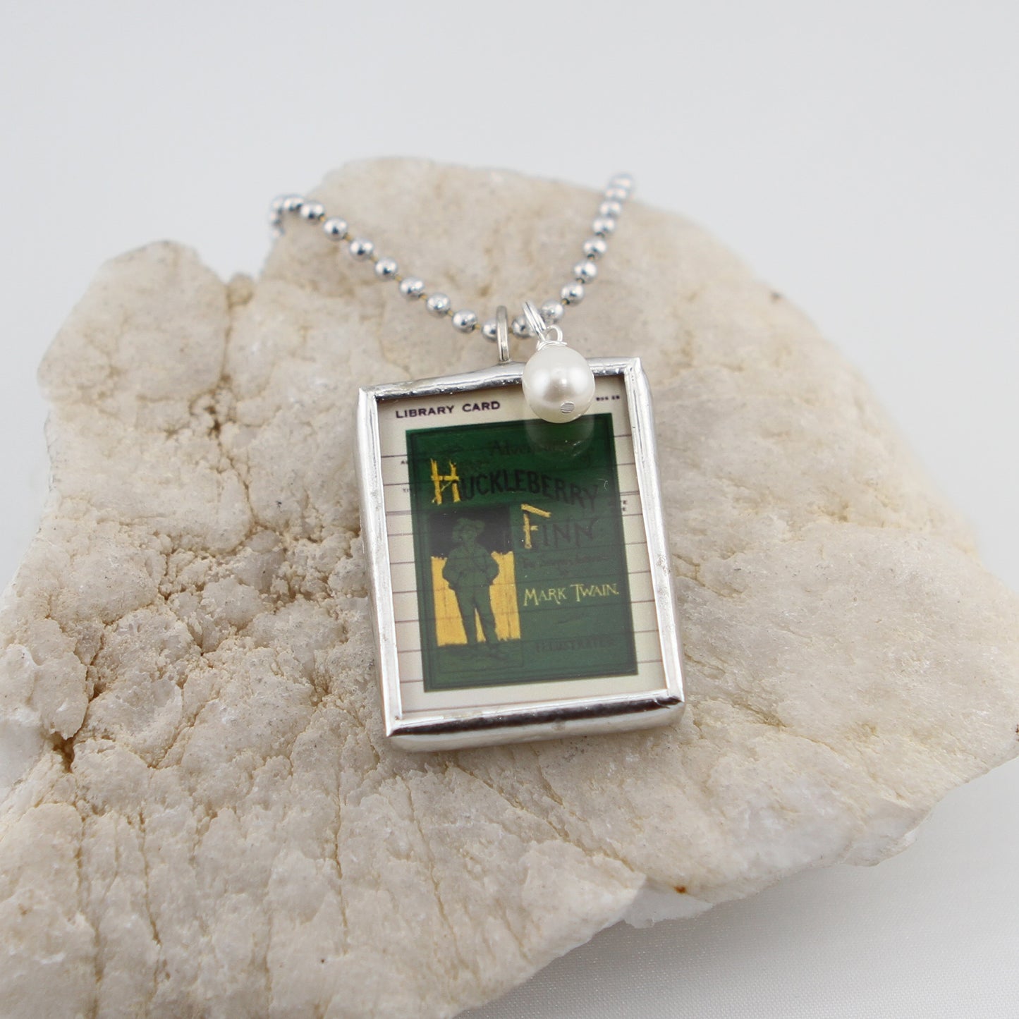 Huckleberry Finn Book Cover Quote Soldered Art Jewelry Charm or Necklace