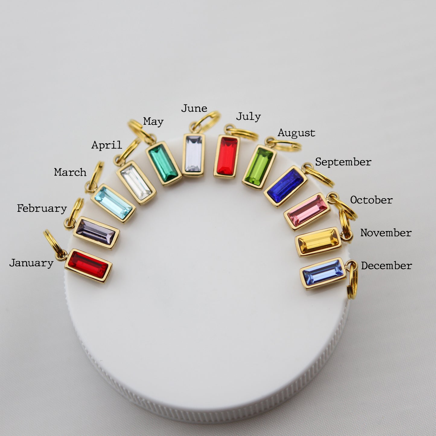 Custom Word 18k Gold Plated Birthstone Necklace - Jennifer Dahl Designs