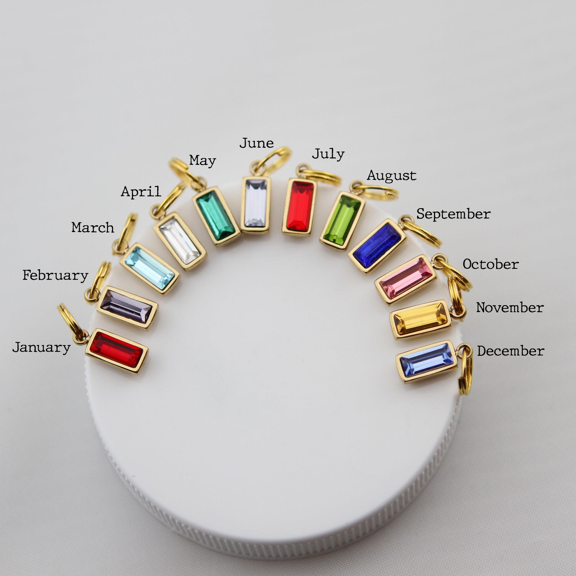 Custom Word 18k Gold Plated Birthstone Necklace - Jennifer Dahl Designs