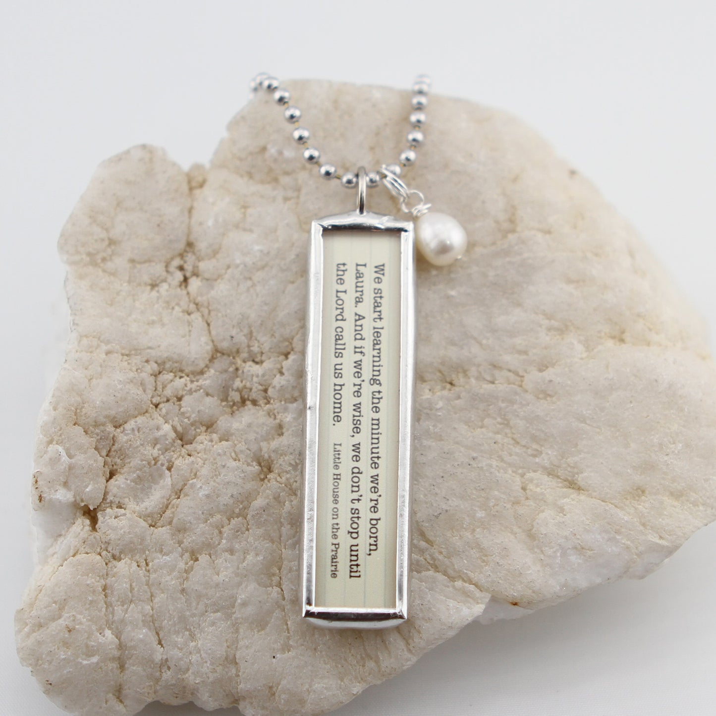 Little House On The Prairie Book Soldered Art Jewelry Charm or Necklace