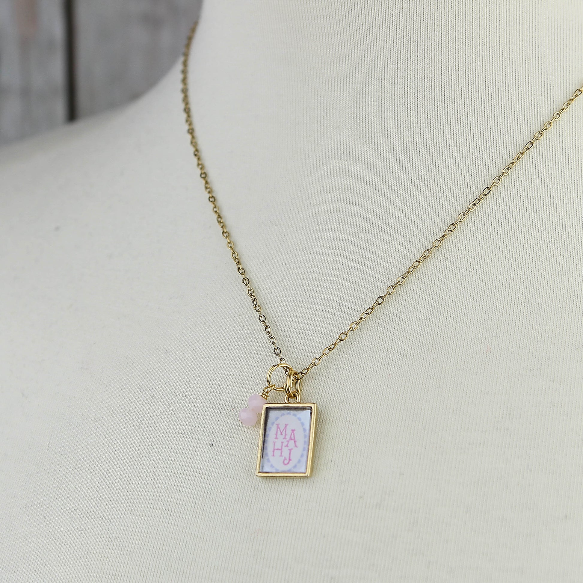 Mahjong Mahj Necklace - Gold or Silver - Jennifer Dahl Designs