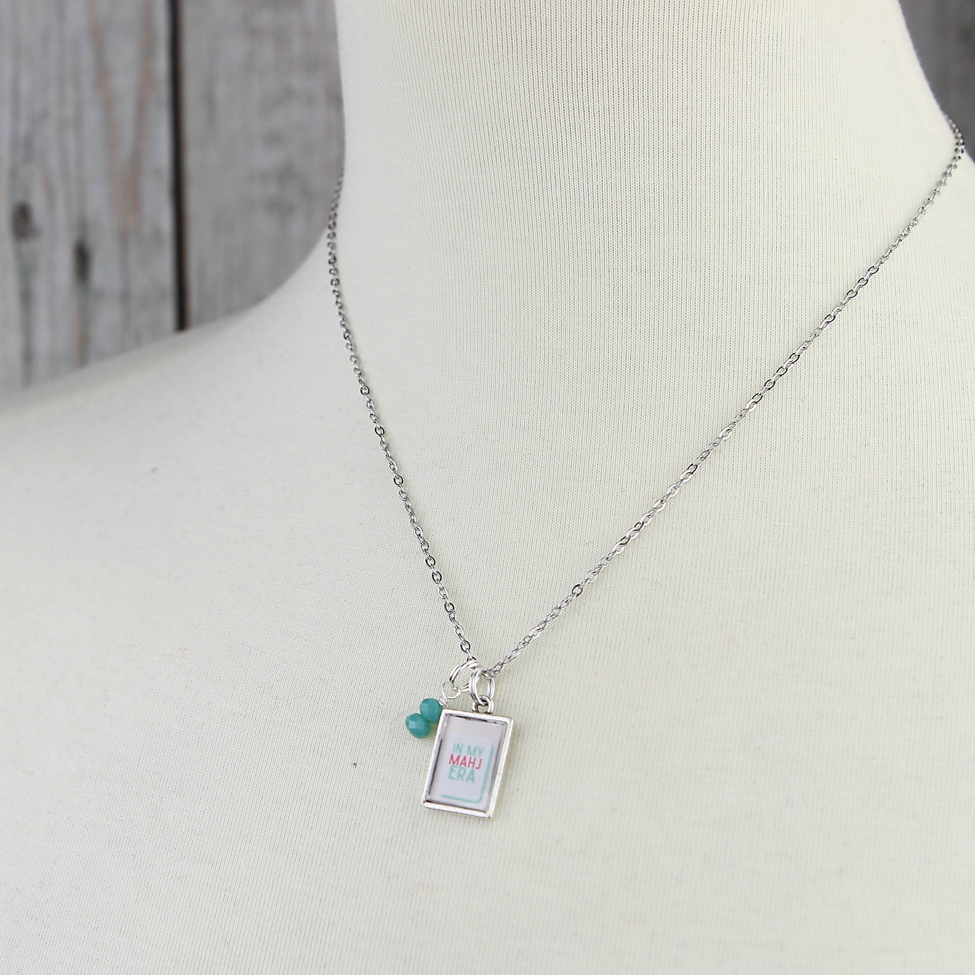 Mahjong In My Mahj Era Necklace - Gold or Silver - Jennifer Dahl Designs