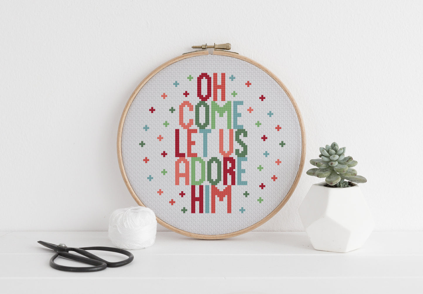 Oh Come Let Us Adore Him Cross Stitch Kit