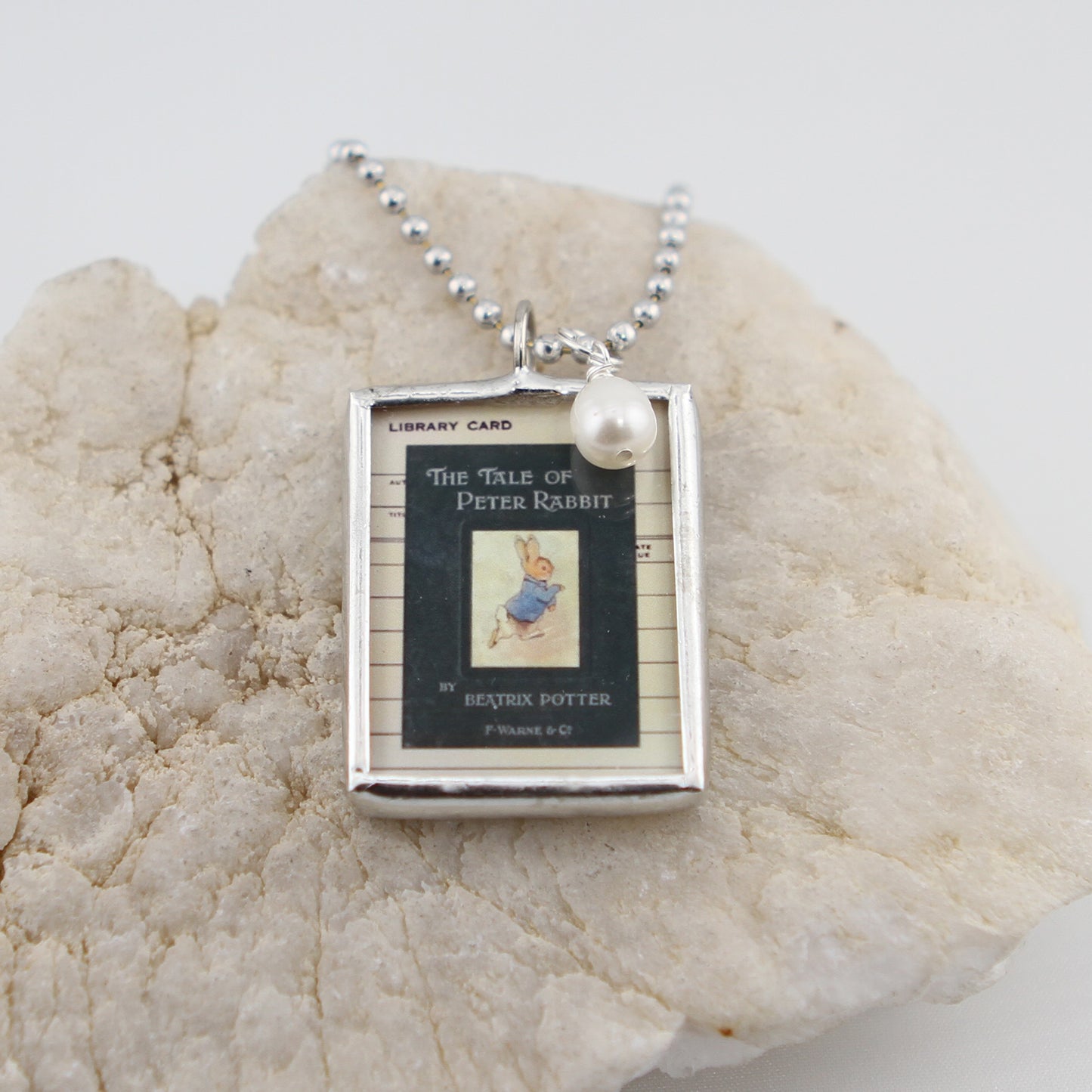 Peter Rabbit Book Cover Soldered Art Jewelry Charm or Necklace