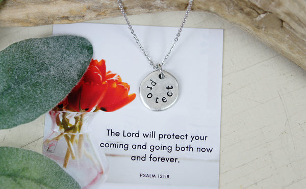 Protect Hand Stamped Scripture Necklace