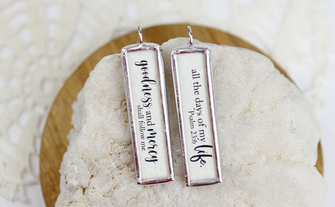 Psalm 23 Goodness and Mercy Soldered Art Jewelry Charm